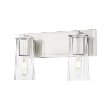 Z-Lite Titus 2 Light Vanity, 16in. W x 9.5in. H, Brushed Nickel 826-2V-BN